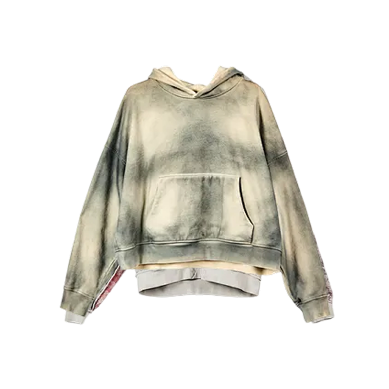 Vintage Gradient Washed Ombre Hoodie - Oversized Grunge StreetwearModel NO.：Alab26W035